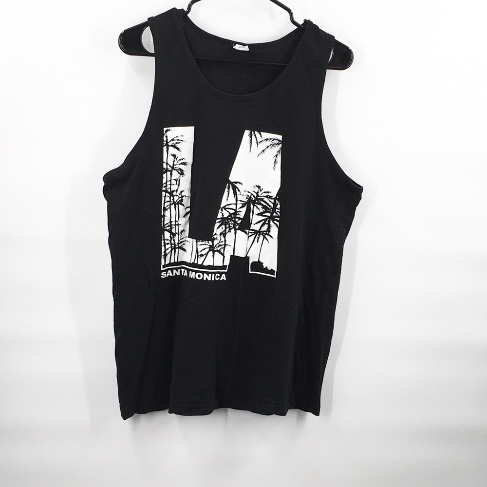 LA Santa Monica Black Gym Yoga Tank Top L